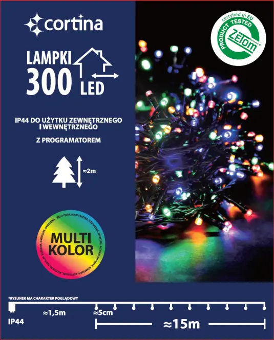 Karácsonyi fények 610/21/LED multi300l zew. Tran +program