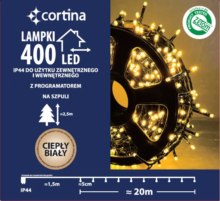 Karácsonyi fények 616/21/LED ww400l zew. Tran +program