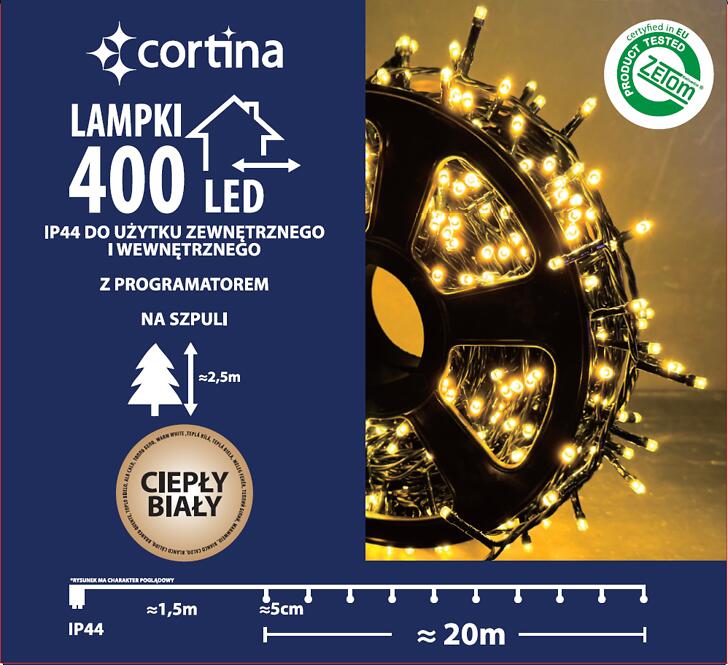 Karácsonyi fények 616/21/LED ww400l zew. Tran +program,2