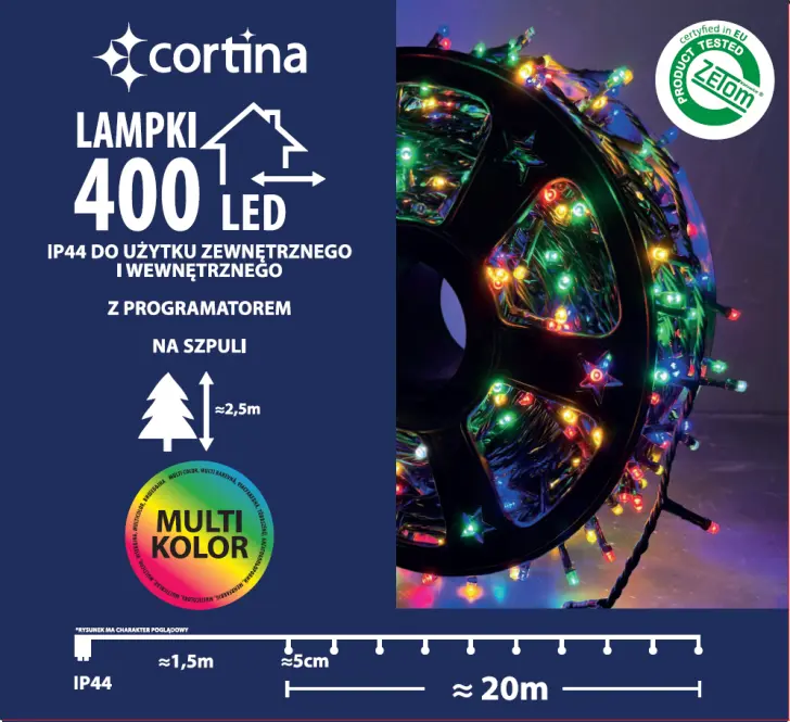 Karácsonyi fények 616/21/LED multi400l zew. Tran +program