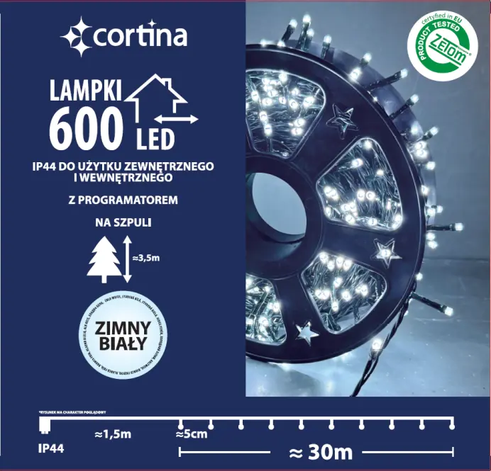 Karácsonyi fények 626/21/LED cw600l zew. Tran +program