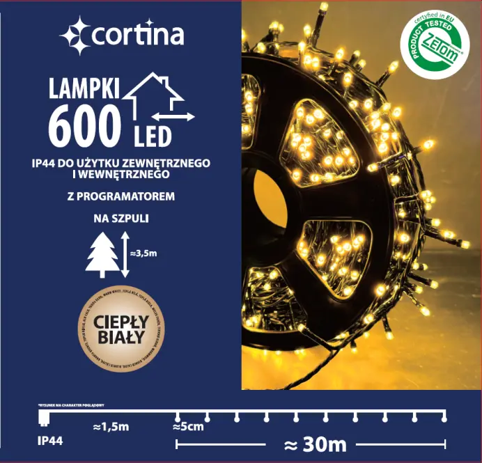 Karácsonyi fények 626/21/LED ww600l zew. Tran +program