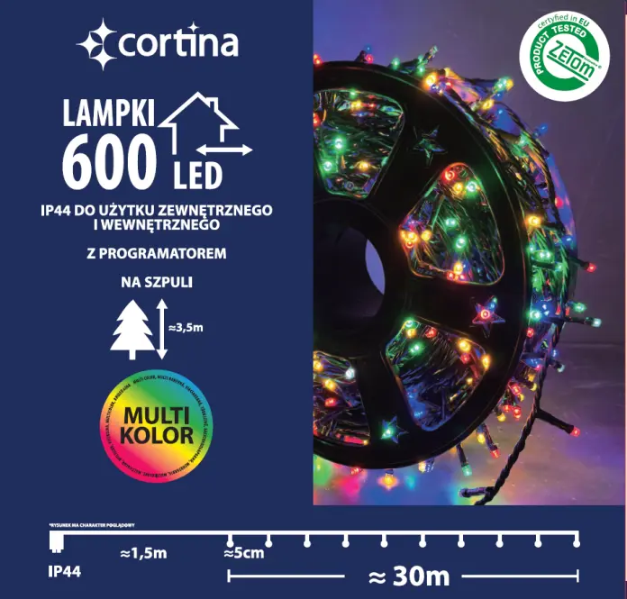 Karácsonyi fények 626/21/LED multi600l zew. Tran +program,3