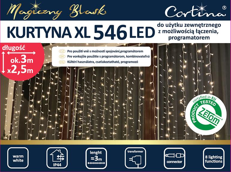 Fényfüggöny 107/20/LED xl 546l zew. Tran+gniaz+ program,5