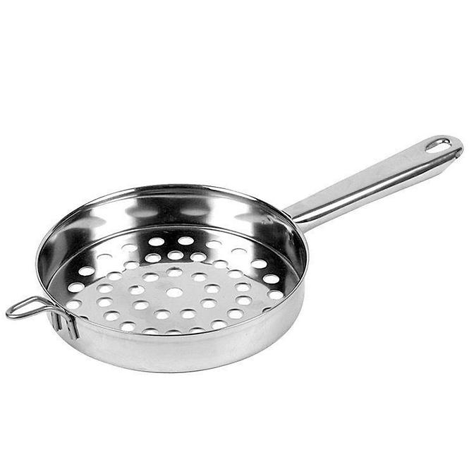 Acél szűrőszűrő/gombóc reszelő 18 cm