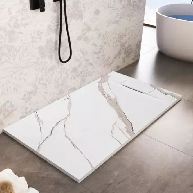 Négyzet alakú zuhanytálca Bazalt 90x90x2,5 Rea K7002,7