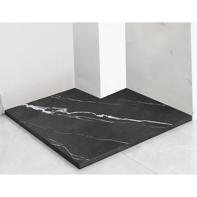 Négyzet alakú zuhanytálca Magnum Carrara Black 90x90x2,5 Rea K7003