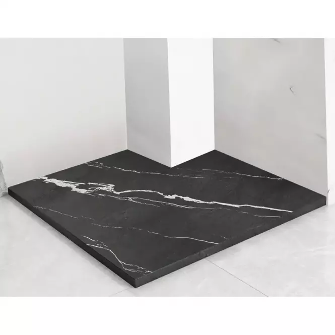 Négyzet alakú zuhanytálca Magnum Carrara Black 90x90x2,5 Rea K7003,4