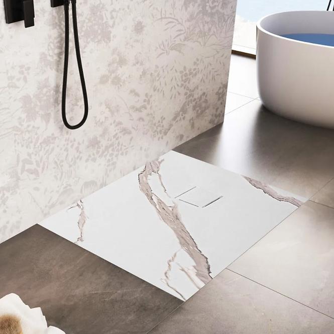 Téglalap alakú zuhanytálca Magnum Carrara White 90x120x2,5 Rea K7006,6