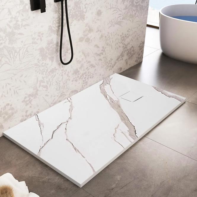 Téglalap alakú zuhanytálca Magnum Carrara White 90x120x2,5 Rea K7006,8