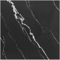 Négyzet alakú zuhanytálca Magnum Carrara Black 90x90x2,5 Rea K7008