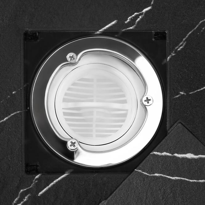 Négyzet alakú zuhanytálca Magnum Carrara Black 90x90x2,5 Rea K7008,3