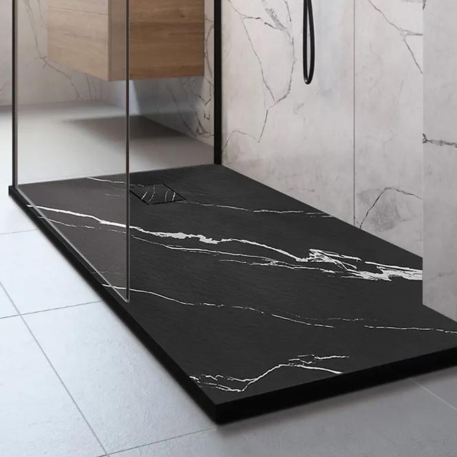 Téglalap alakú zuhanytálca Magnum Carrara Black 90x120x2,5 Rea K7009