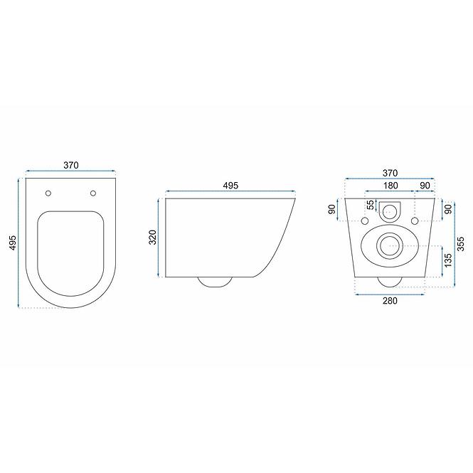 WC csésze Carlos duroplast/Flat/Zm Aiax Shiny ,5