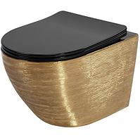 WC csésze Carlo Mini Riml duroplast/Flat/Zm Brush Gold/Black 