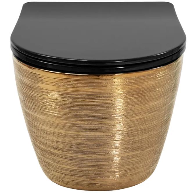 WC csésze Carlo Mini Riml duroplast/Flat/Zm Brush Gold/Black 