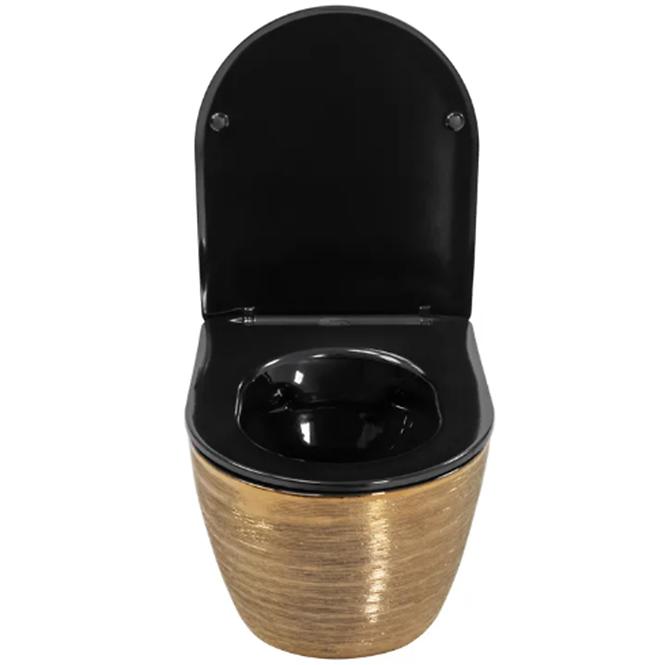 WC csésze Carlo Mini Riml duroplast/Flat/Zm Brush Gold/Black 