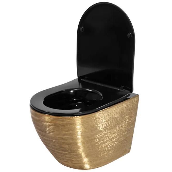 WC csésze Carlo Mini Riml duroplast/Flat/Zm Brush Gold/Black 