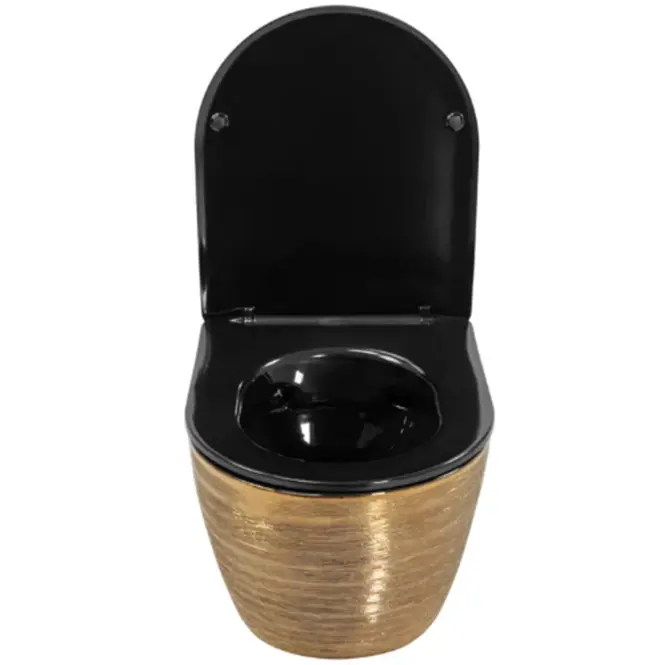WC csésze Carlo Mini Riml duroplast/Flat/Zm Brush Gold/Black,3