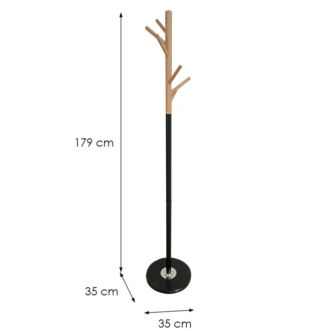 Fogas fém 9463 Wooden fekete/természetes