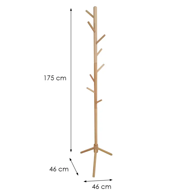 Fa akasztó 9462 Wooden természetes,3