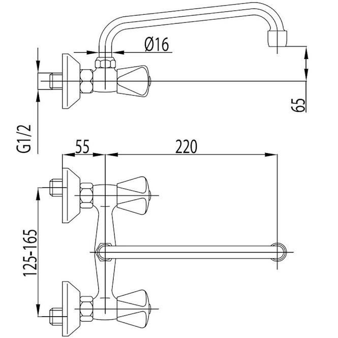 Csaptelep mosdókagylóhoz Standard 220u