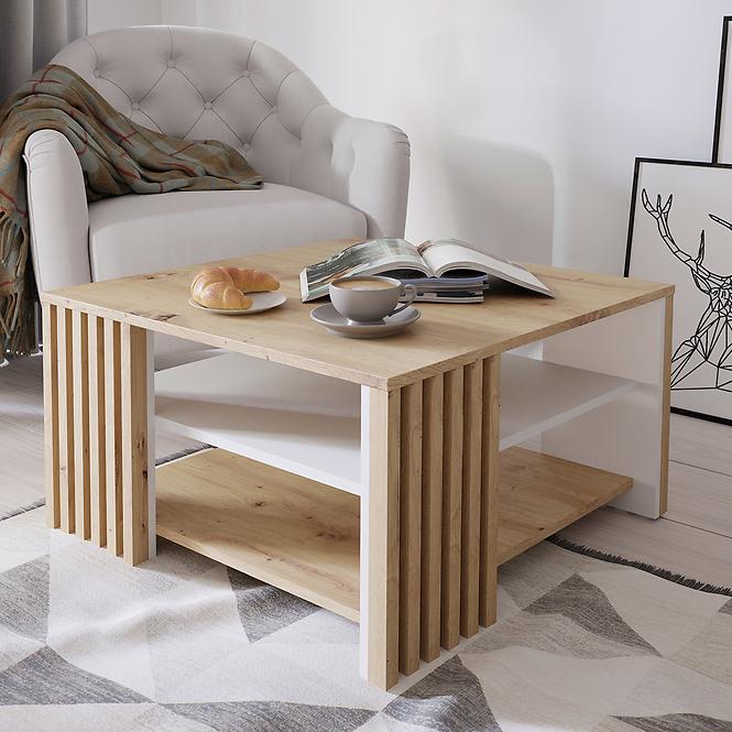 Dohányzóasztal Zaandam tölgy artisan/fehér