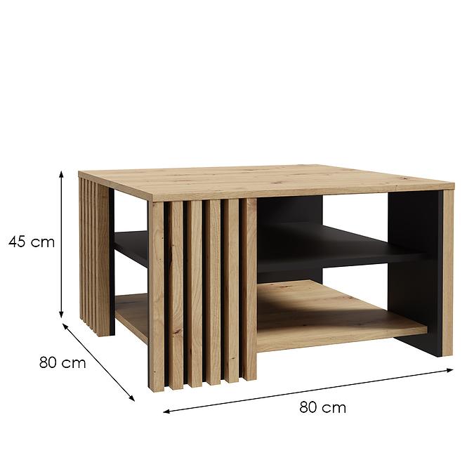 Dohányzóasztal Zaandam tölgy artisan/fekete
