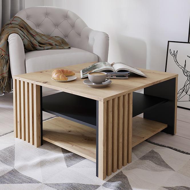 Dohányzóasztal Zaandam tölgy artisan/fekete,5