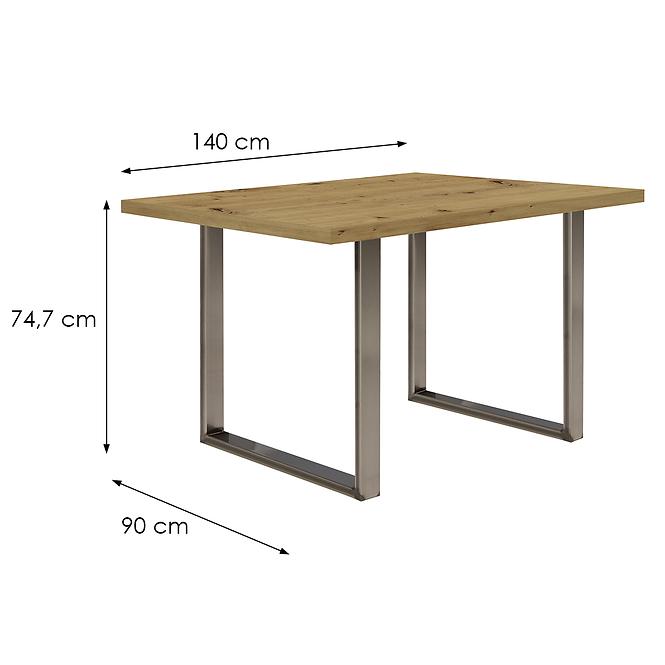 Asztal Tarazjus 140 cm TBLT441-D78-941 artisan/stal
