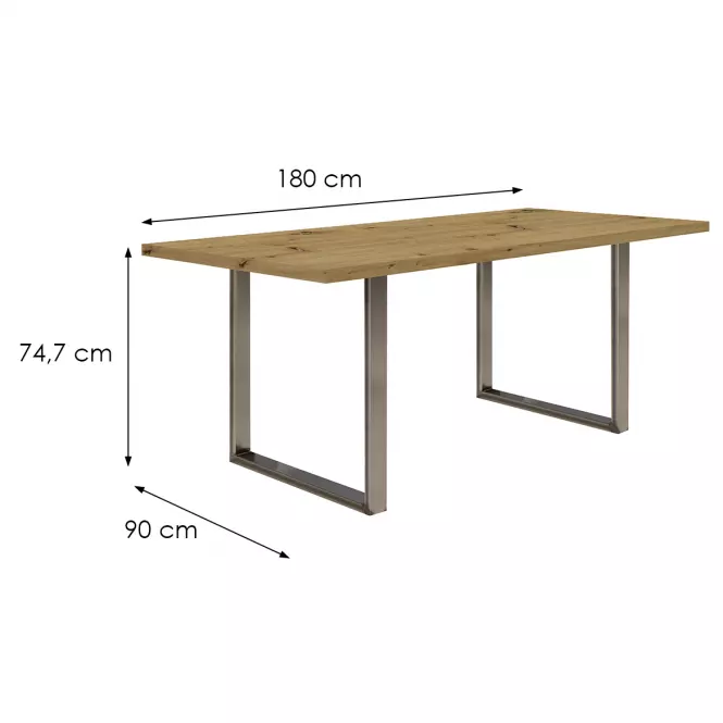 Asztal Tarazjus 180 cm TBLT443-D78-941 artisan/stal