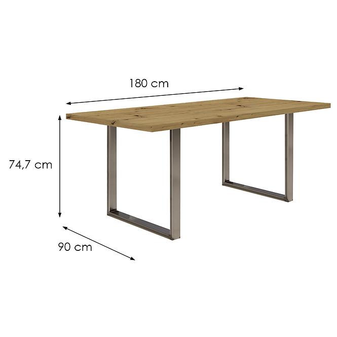 Asztal Tarazjus 180 cm TBLT443-D78-941 artisan/stal,2