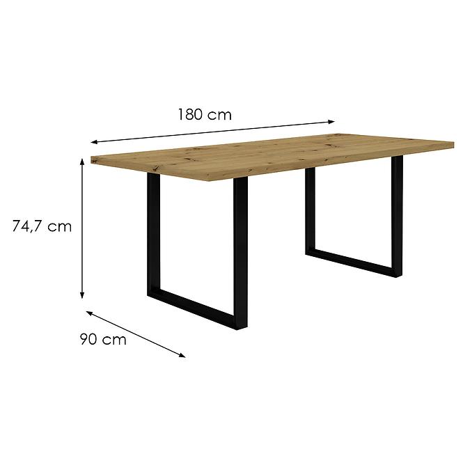 Asztal Tarazjus 180 cm TBLT443-D78-904 artisan/czarny