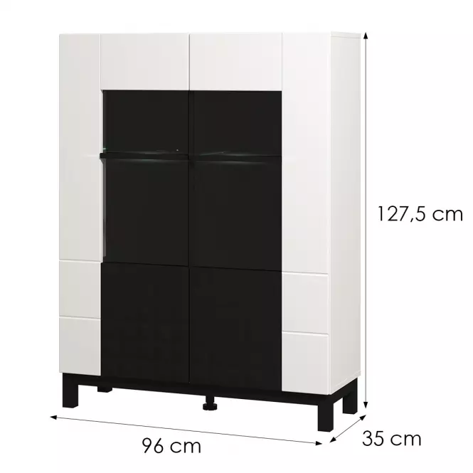 Vitrin Sarthe 2k Fehér/Fekete 11013674,2