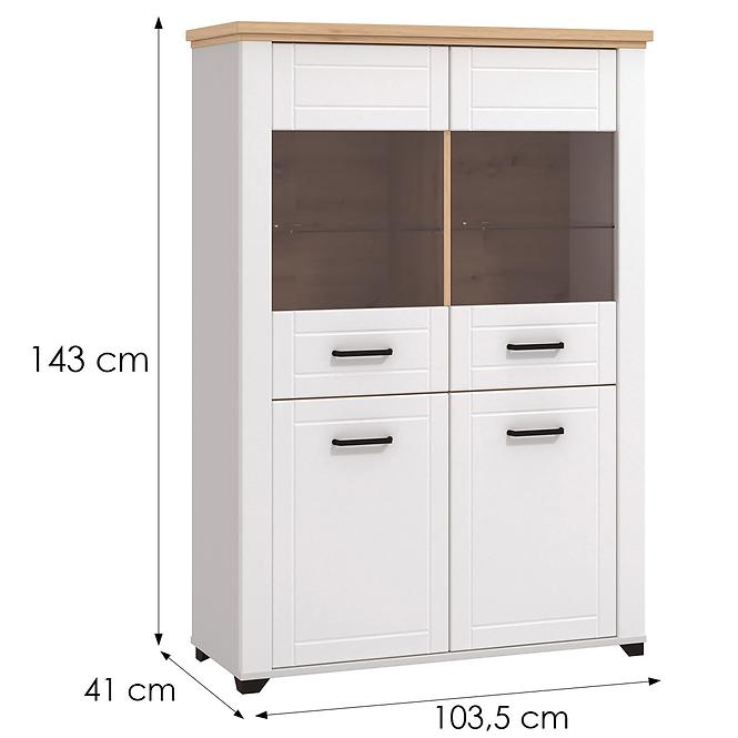 Vitrin Valencia 2k Artisan/Fehér 11011377,2