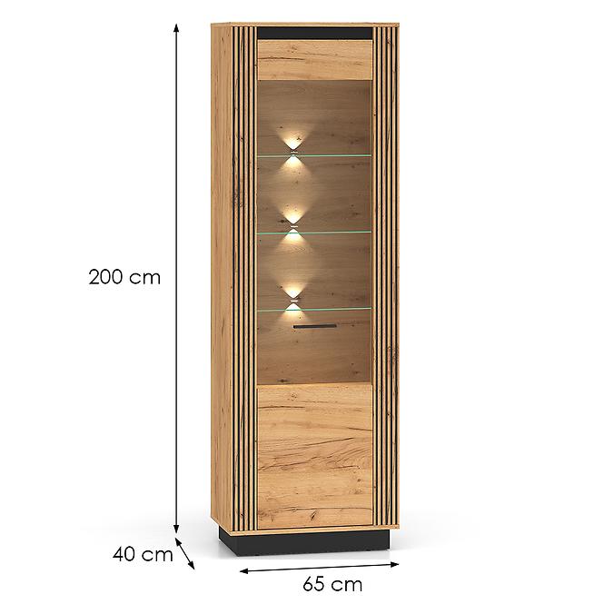 Vitrin Urso 04 Tölgy Craft Aranysárga/Fekete