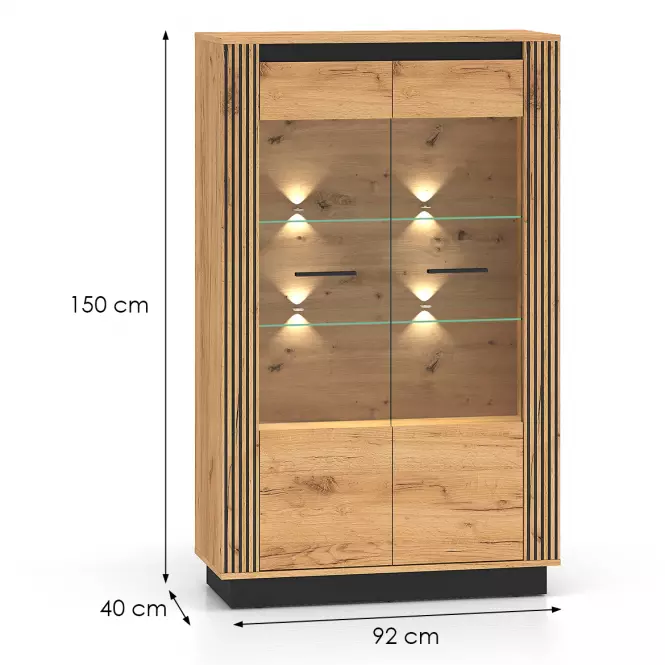 Vitrin Urso 05 Tölgy Craft Aranysárga/Fekete