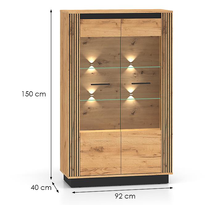 Vitrin Urso 05 Tölgy Craft Aranysárga/Fekete