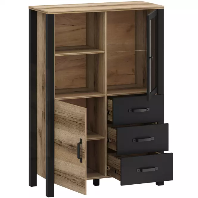 Vitrin 2d3s Derby C Light + Black