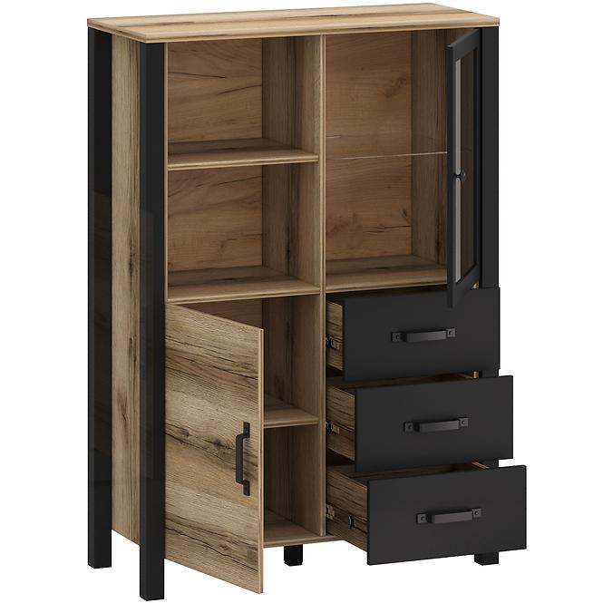 Vitrin 2d3s Derby C Light + Black