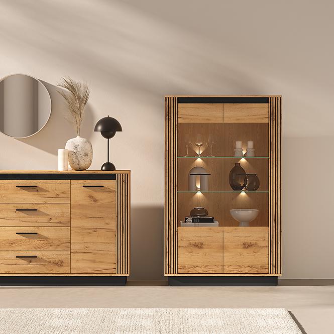 Falipolc Urso 12 Dąb Craft Aranysárga/Fekete