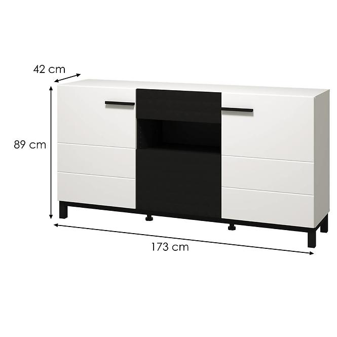 Komód Sarthe Fehér/Fekete 11013676