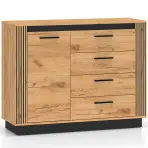 Komód Urso 07 Tölgy Craft Aranysárga/Fekete