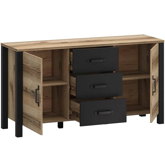 Komód 2d3s Derby E Light + Black,3