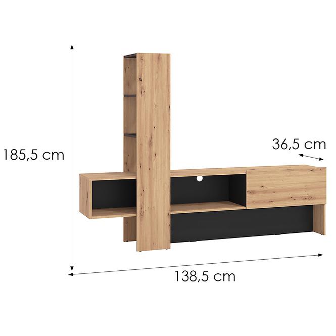 Szekrény Orense Artisan/Fekete 11008243