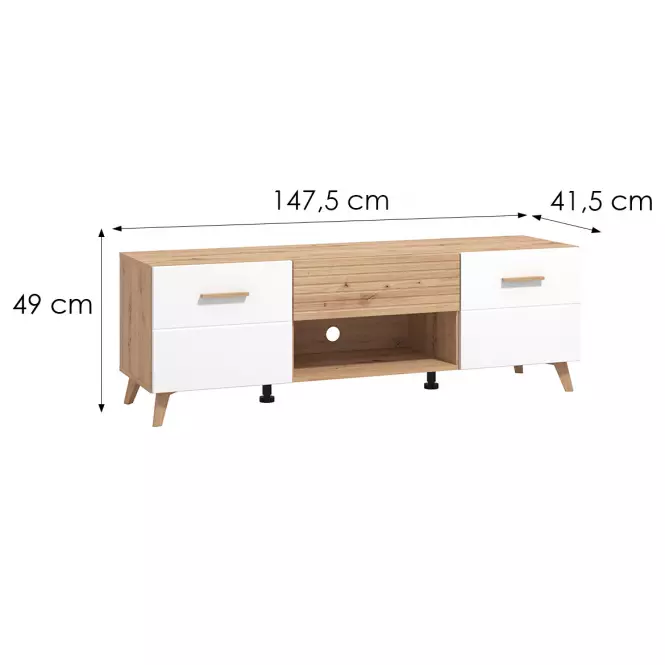 Szekrény Bretagna Artisan/Fehér 11012053,2