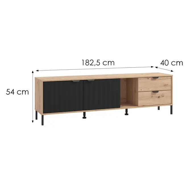 Szekrény Vandea Artisan/Fekete 11013380