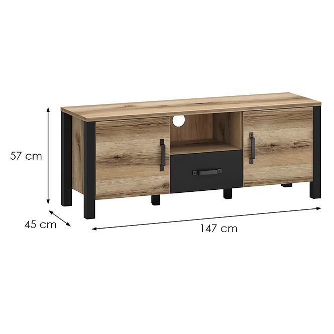 Szekrény 2d1s Derby B Light + Black,2