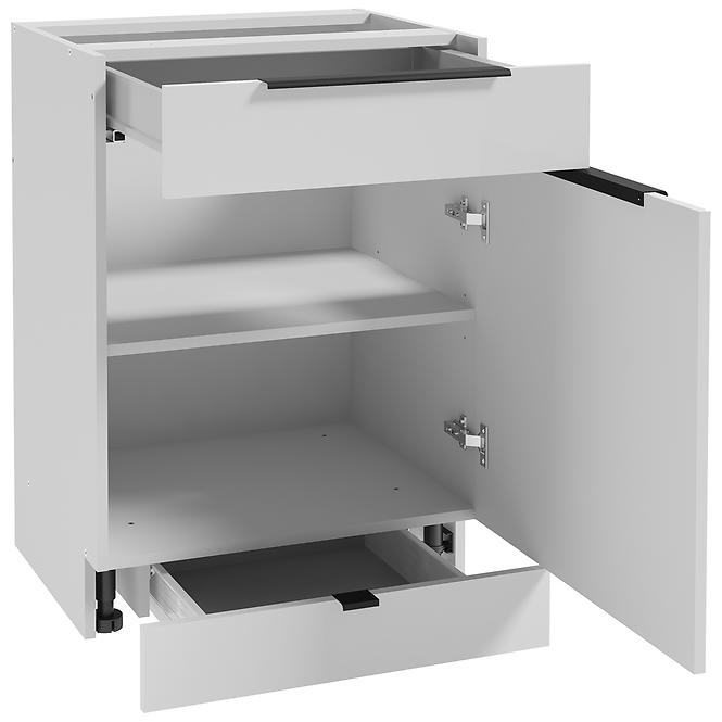 Konyhaszekrény Basti B60 60x84x49 1D2S fehér,3