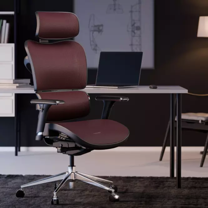 Irodai szék Diablo V-Commander Fekete/Burgundia,7